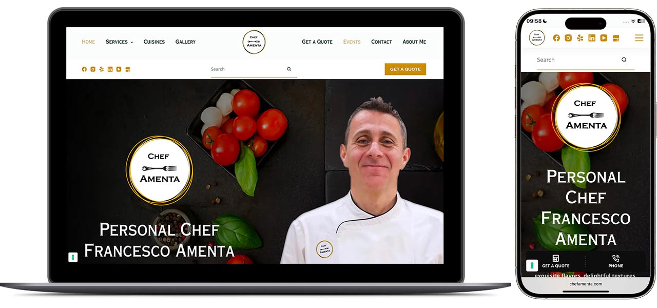 Realizzazione Sito Web - Personal Chef Amenta | Omega22